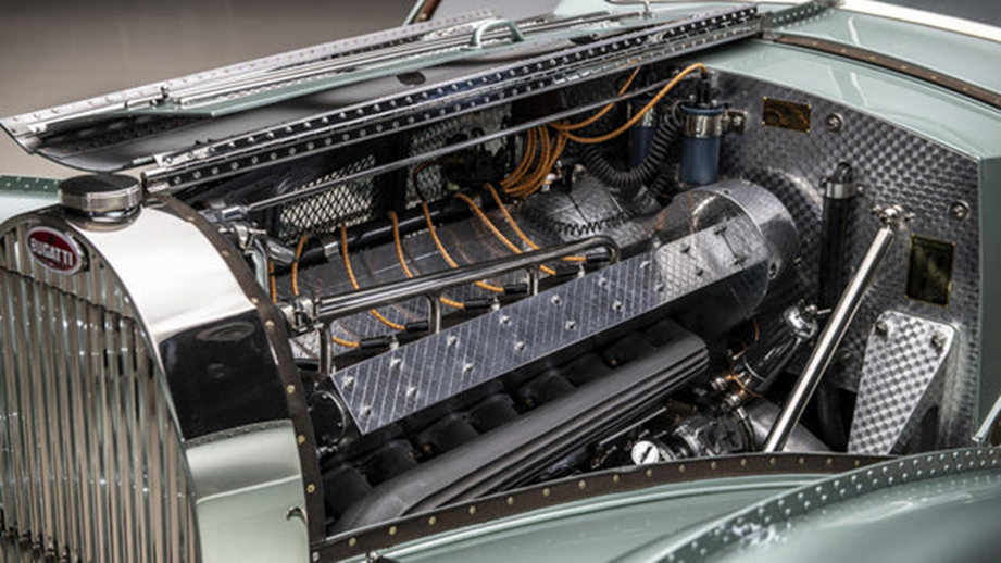 The straight-eight engine bay.