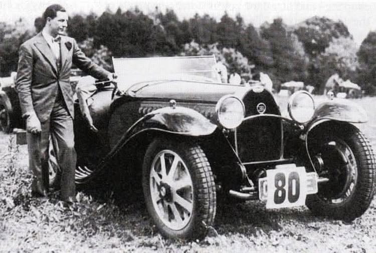 Jean Bugatti with his Type 55 (chassis 55219)